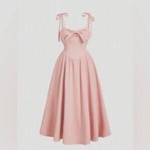 Elegant Pink Midi Dress